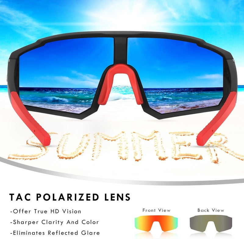 Derowern Youth Baseball Sunglasses, Kids Polarized Sports Sunglasses,UV400 Protection Glasses for Boys Girls Softball Cycling - Image 4